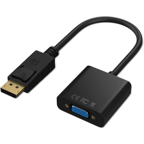 Adaptateur,Displayport (Dp) Vers Vga Mâle À Femelle Convertisseur (Noir)