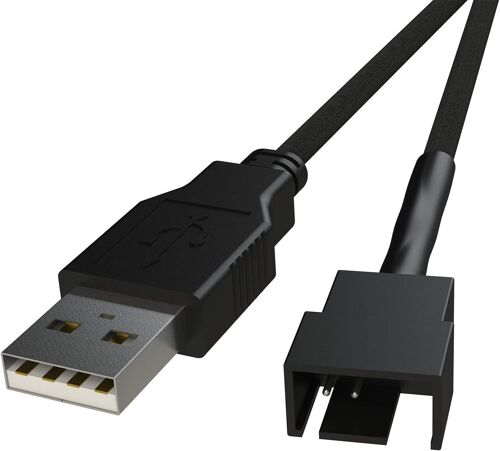 KAL-- (2 Packs USB to 3/4-Pin PWM 5V | Sleeved Fan Power Cable Adapter | USB 2.0, 3.0, 3.1
