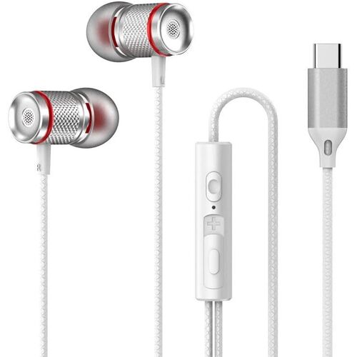 KALANKA-Écouteurs intra-auriculaires USB-C pour le sport, Huawei, Samsung, iPad, Xiaomi, Google, blanc/argenté