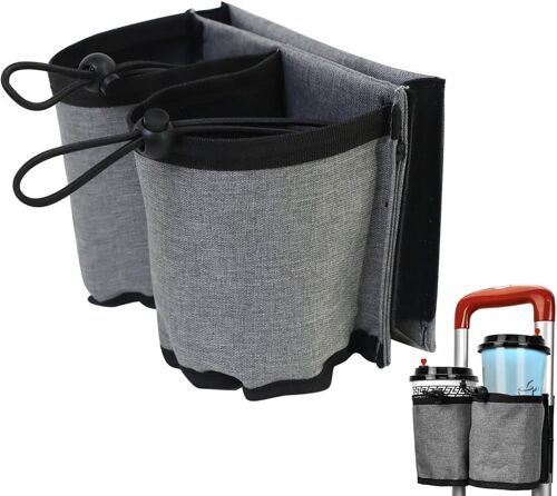 Porte-Gobelet Pour Val , Mains Libres, Peut Contenir Deux Tasses À Café, Accessoires, Porte-Gobelet De Voyage, Facile À Organ R, Idéal Pour Voyager(Gris)