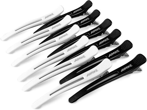 Pinces À Cheveux,12 Pinces À Cheveux Pour Le Coiffage Et La Coupe,Pinces À Cheveux Antidérapantes Avec Bande En Silicone,Pinces À Cheveu Pour Cheveux Épais Et Fins - Pinces À Cheveux 