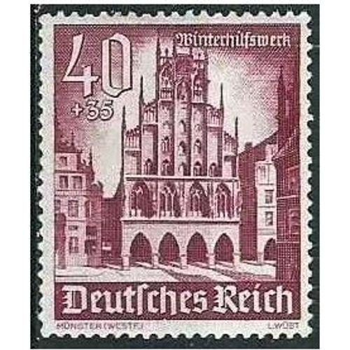 Allemagne, 3ème Reich 1940 Très Beau Timbre Neuf** Luxe Yvert 683, Au Profit Du Secours D'Hiver, Hôtel De Ville De Munster, Cote 12.5 Euros.