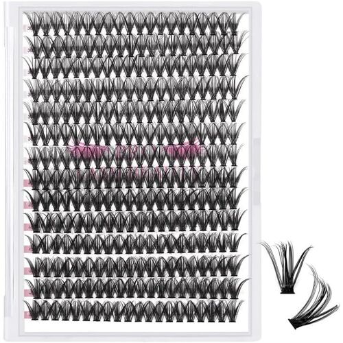 Faux Cils,280pièces Lash Individuels Cils DIY Extensions cils, Cluster Lashes,Extensions de Cils Ruban mince facile à appliquer à la maison Cils (30+40-D-12)