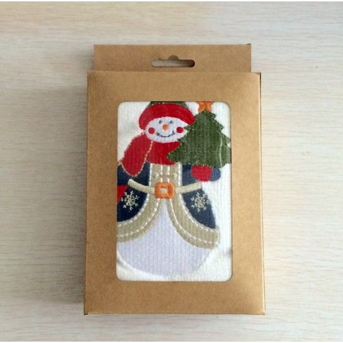 Serviette De Toilette Brodée D'arbre De Noël,Essuie-Mains D'invité,Absorption D'eau,Gant De Toilette Pour Noël,Livres,38x60cm,1 Ensemble -C-38x60cm