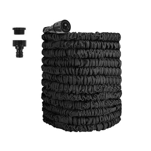 Tuyau de lavage de voiture haute pression tuyau d'arrosage extensible Flexible tuyaux d'eau magiques maison jardin outils d'arrosage quotidien 25FT-200FT -Noir Hose-50ft