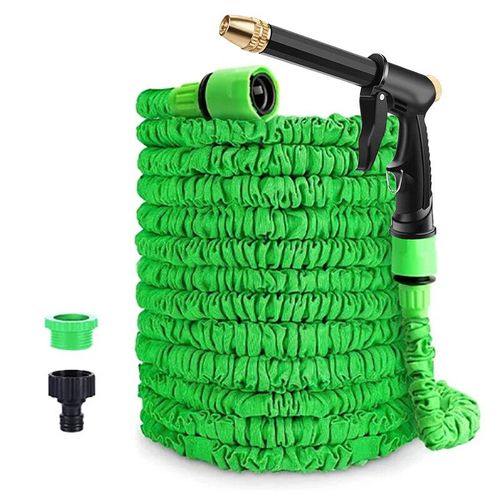 Tuyau d'arrosage flexible,portable,haute pression,odorà eau propre,extensible,magique,pour la maison et le jardin,lavage de voiture -Green hose Noir gun-175ft