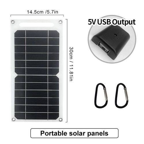 Panneau Solaire 5v Avec Usb,Batterie Externe Pour Randonnée Et Camping En Plein Air,Batterie Portable,Panneau De Chargement De Téléphone Portable - Type 6w Solar Panel-5v #B