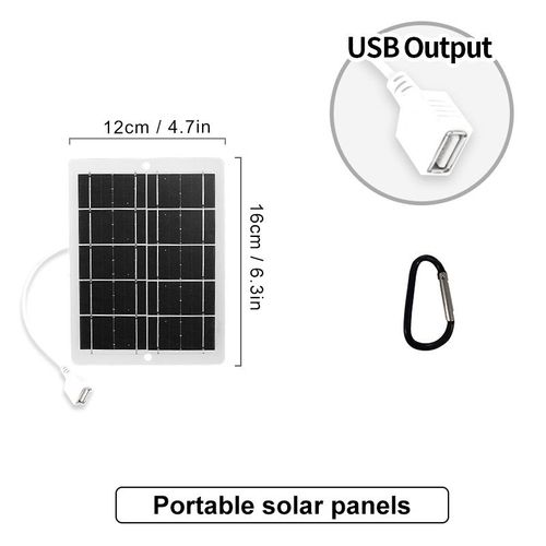 Panneau Solaire 5v Avec Usb,Batterie Externe Pour Randonnée Et Camping En Plein Air,Batterie Portable,Panneau De Chargement De Téléphone Portable - Type 3w Solar Panel-5v #B