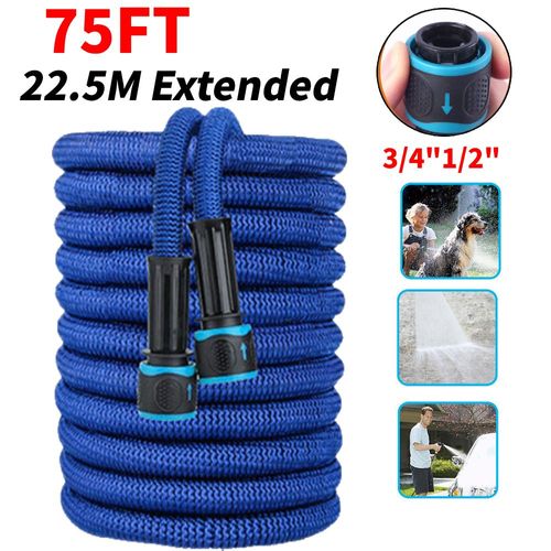 Tuyau d'Arrosage de Jardin Extensible,Haute Pression,TPE Durable,Lavage de Voiture,Outil Magique,Haute Qualité,25-100 Pieds -Blue 75FT