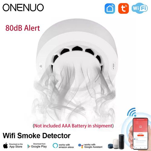 ONENUO-Détecteur de fumée WiFi Tuya,capteur photoélectrique,alarme incendie,système de sécurité domestique et de cuisine,fonctionne avec Smart Life - 228WT-A