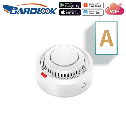 détecteur de fumée WiFi pour la maison,Protection incendie,capteur d'alarme sonore de sécurité,sans fil,fonctionne sur batterie,application Smart Life,alerte Push - A