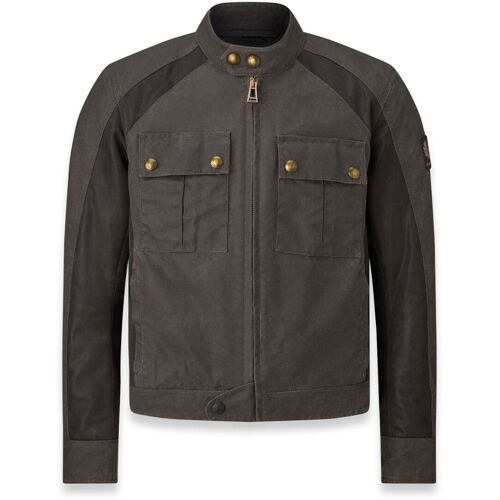 Belstaff Temple Blouson De Moto En Wax, Brun, Taille L Pour Hommes