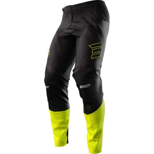 Shot Contact Patrol Pantalons De Motocross, Noir-Jaune, Taille 34 Pour Hommes