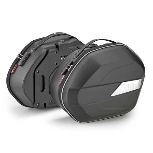 Givi Weightless Monokey® Paire De Sacs Latéraux Volume 25 Litres, Semi-Rigide, Charge Utile Max. 10 Kg, Argent
