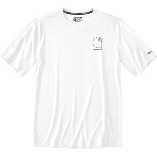 Carhartt Force Sun Defender¿ Short-Sleeve Logo Graphic T-Shirt Fonctionnel, Blanc, Taille L Pour Hommes