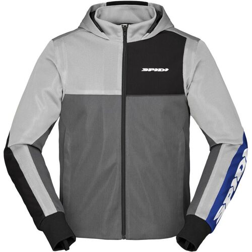 Spidi Net Sweat À Capuche Moto, Noir-Gris-Bleu, Taille S Pour Hommes