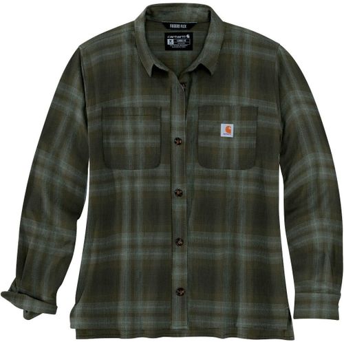 Carhartt Midweight Flannel Chemise Pour Dames, Vert, Taille L Pour Femmes