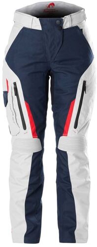 Furygan Killington Pantalon Textile De Moto Pour Femmes, Blanc-Rouge-Bleu, Taille 2xl