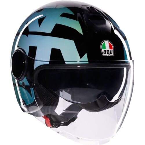 Agv Eteres Lido 46 Casque Jet, Noir-Bleu, Taille M Pour Hommes