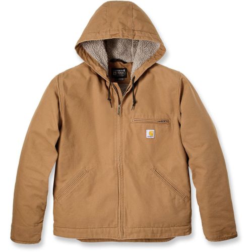 Carhartt Relaxed Fit Washed Duck Sherpa Lined Veste, Brun, Taille M Pour Hommes