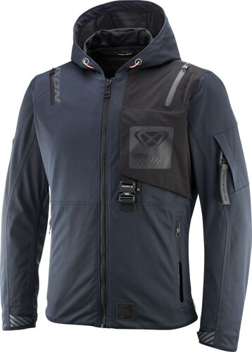 Ixon M-Quarter Veste Textile Imperméable À L'eau Pour Moto, Noir-Bleu, Taille Xl Pour Hommes