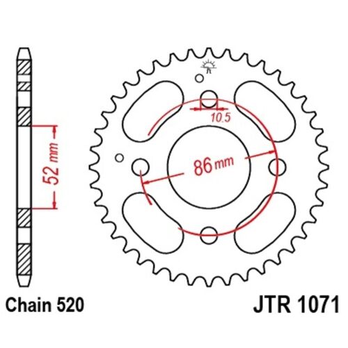 Jt Sprockets Couronne Acier Standard 1071 - 520