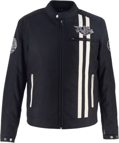 Von Dutch X Helstons Speed Racer Blouson Textile De Moto, Noir-Beige, Taille Xl Pour Hommes
