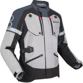 Bering Halifax 17353 Veste Textile De Moto Imperméable, Noir-Gris, Taille 2xl Pour Hommes