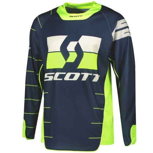 Scott Enduro Maillot De Motocross, Bleu-Jaune, Taille M Pour Hommes