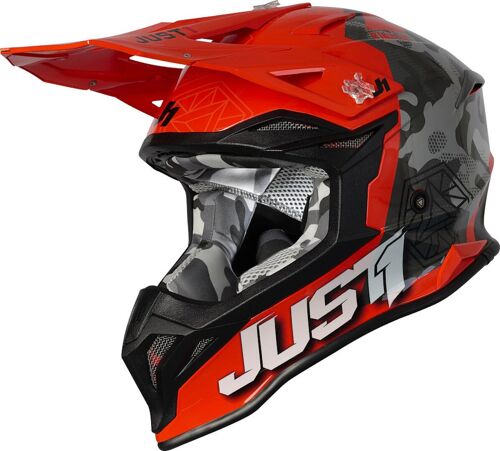 Just1 J39 Kinetic Casque Motocross, Noir-Orange, Taille Xs Pour Hommes