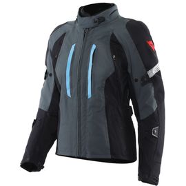 Dainese Mangen Absoluteshell Pro Imperméable Dames Moto Textile Veste, Noir-Gris-Bleu, Taille 40 Pour Femmes