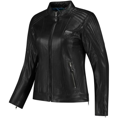 Rusty Stitches Iris Veste En Cuir De Moto Pour Femmes, Noir, Taille 44