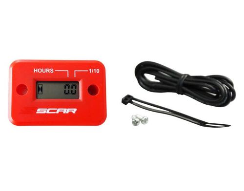 Scar Compteur D'heures Filaire Avec Velcro Rouge