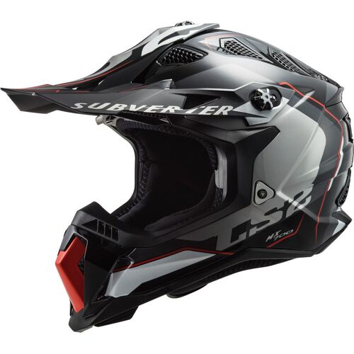 Ls2 Mx700 Subverter Evo Ii Arched Casque De Motocross, Noir-Argent, Taille Xs Pour Hommes