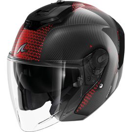 Shark Rs Jet Carbon Ikonik Casque Jet, Noir-Rouge, Taille M Pour Hommes
