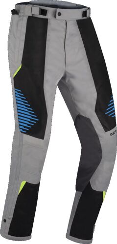 Bering Bakundu Pantalon Textile Moto, Noir-Gris-Bleu, Taille M Pour Hommes
