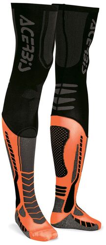 Acerbis X-Leg Pro Chaussettes, Noir-Orange, Taille L Xl Pour Hommes
