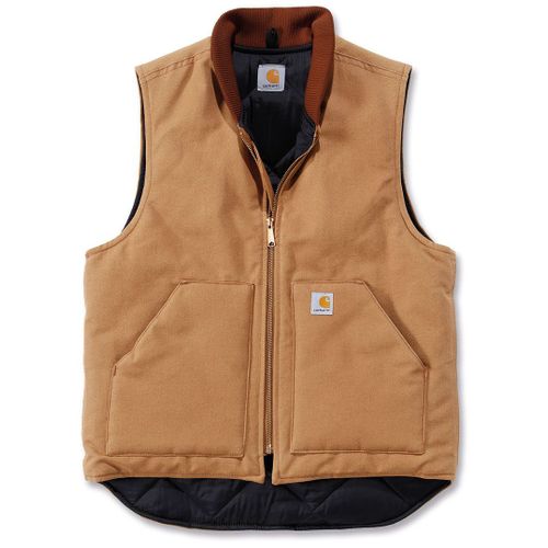 Carhartt Duck Arctic Quilt Lined Gilet, Brun, Taille 3xl Pour Hommes