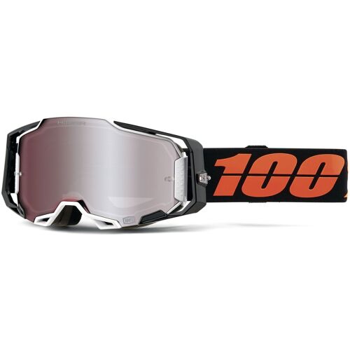 100% Armega Hiper Black Tail Lunettes De Motocross, Noir-Blanc-Orange Pour Hommes