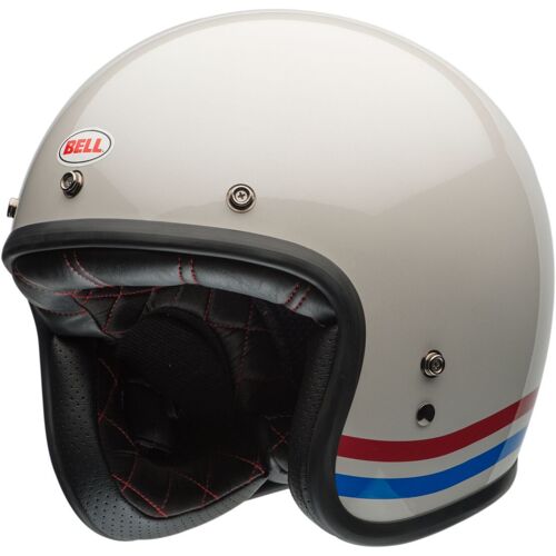 Bell Custom 500 Stripes Casque Jet, Blanc-Rouge-Bleu, Taille Xl Pour Hommes