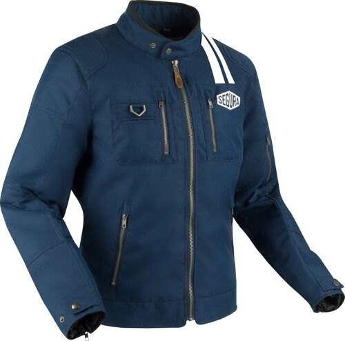 Segura Scorpio Blouson Textile De Moto, Blanc-Bleu, Taille L Pour Hommes