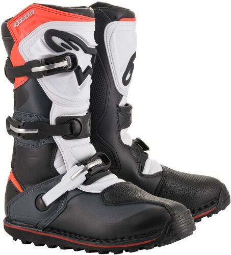 Alpinestars Tech-T Bottes De Moto, Noir-Blanc-Rouge, Taille 38 Pour Hommes
