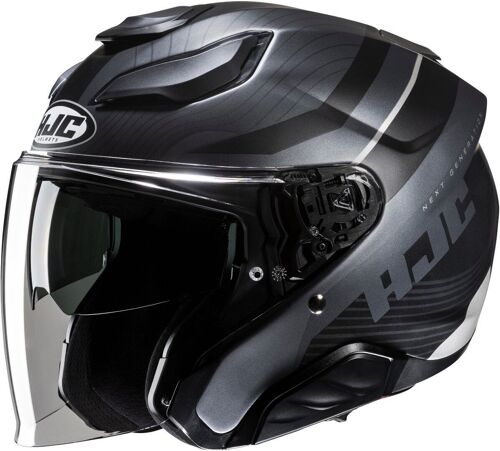 Hjc F31 Naby Casque Jet, Noir-Argent, Taille M