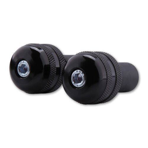 Shin Yo Bar Poids D¿Extrémité, Noir, Moleté, Pour Guidon En Acier