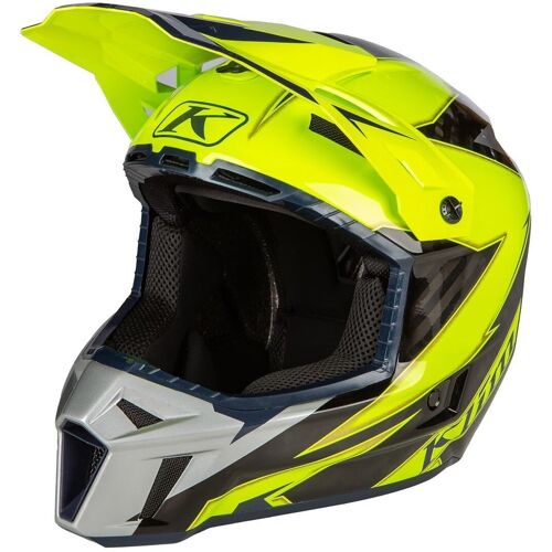 Klim F3 Lighting Carbon Barre De Motocross, Gris-Jaune, Taille 2xl Pour Hommes