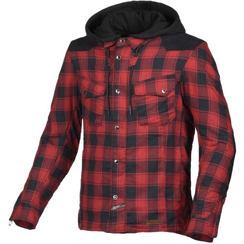 Macna Inland Plaid Veste Textile De Moto, Rouge, Taille S Pour Hommes
