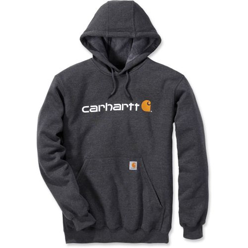 Carhartt Signature Logo Midweight Capuche, Gris-Blanc, Taille Xl Pour Hommes