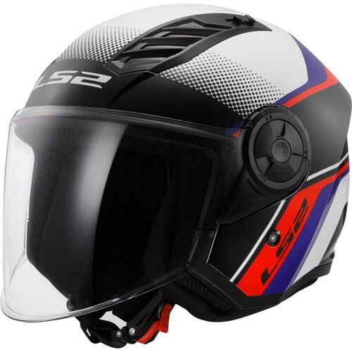 Ls2 Of616 Airflow Ii Rush Casque Jet, Blanc-Rouge-Bleu, Taille S Pour Hommes