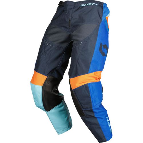 Scott 350 Race Evo 2023 Pantalon De Motocross Pour Enfants, Bleu-Orange, Taille Xs Pour Des Gamins
