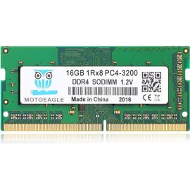 TIANYI-Mémoire RAM de 16 Go, 1RX8 DDR4, 3200 MHz SODIMM, PC4-25600 (PC4-3200AA) CL22, non-ECC, pour ordinateur portable.